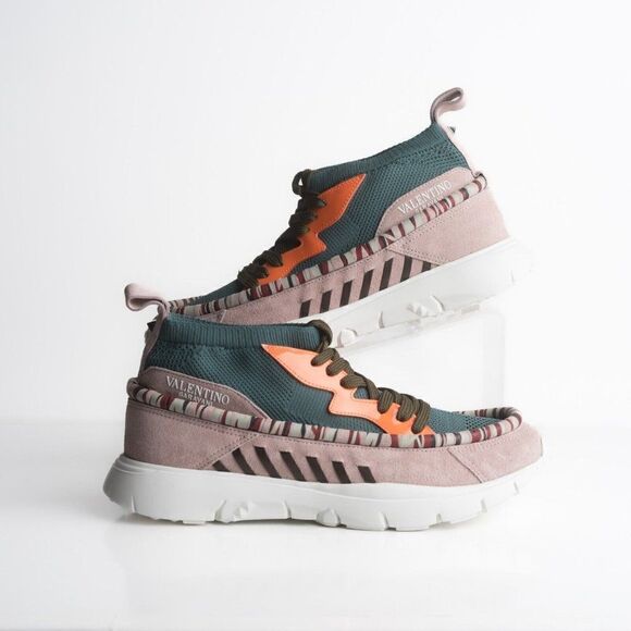 VALENTINO GARAVANI Mens Heroes Tribe Stretch-knitSuede Sneakers EU 41 US 8
